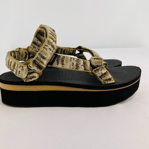 TEVA Universal Sandal In Iridescence Olive Women's Size 10 Flatform Hook & Loop - Picture 4 of 15